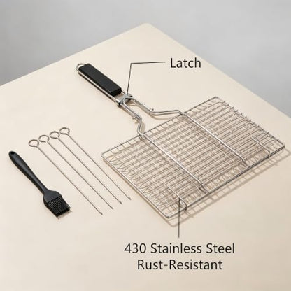Fish Grilling Basket, Stainless Steel Fish Grill Basket, - Image 4