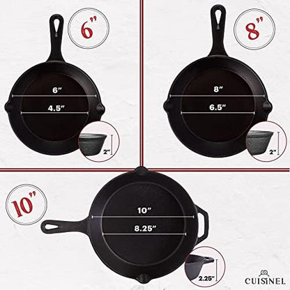 Cuisinel Cast Iron Skillets Set - Image 3