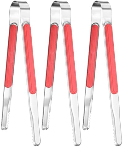 M METERXITY 3-Pack Grill Tongs, 8.8 Inch Non-Slip 410 Stainless Steel Locking by MMETERXITY
