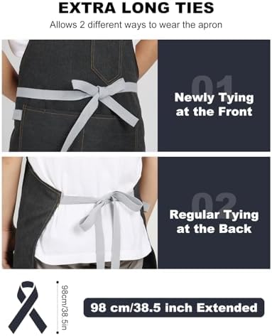 Chef Apron w/Pockets, Adjustable Strap - Image 3