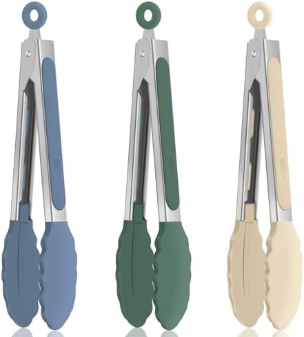 Small Cooking Tongs 7 inch Mini Serving Tongs by EEKEDO