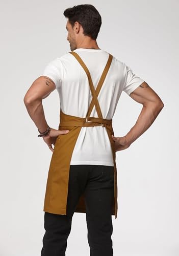 Cross Back Apron for Men Chef Pockets 4251JX - Image 2
