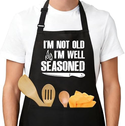 Funny Aprons for Woman Men, Cotton Aprons by heiyihe