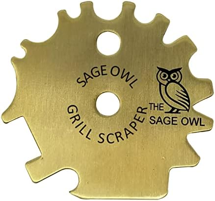 Sage Owl Bristle-Free Brass BBQ Grill Scraper – Safe Grill Cleaner by TheSageOwl
