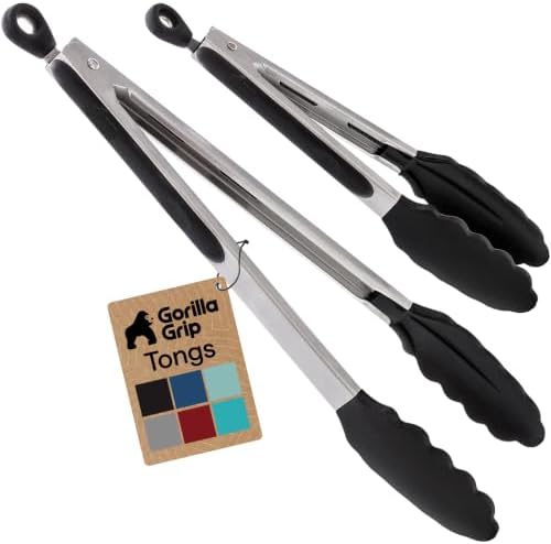 GORILLA GRIP Stainless Steel Kitchen Tongs by GorillaGrip