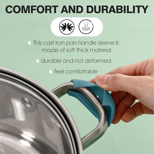 6 Pack Heat Resistant Silicone Pot Handle Covers Universal Fit - Image 4