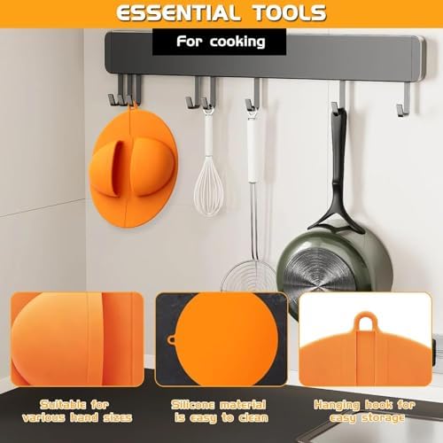 Silicone BBQ Grill Mitts, Non-Slip Cooking Mitts - Image 3