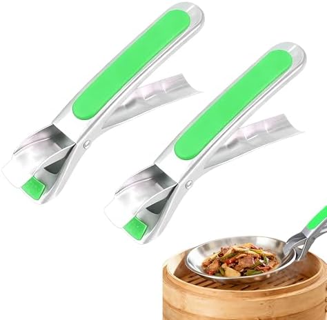 2PCS Hot Plate Gripper, Stainless Steel Hot Plate Bowl Retriever, Anti Scald by BADAO