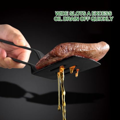Silicone BBQ Tongs, Stainless Steel Clamp - Image 4
