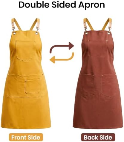 Double Sided Cross Back Chef Apron - Image 2