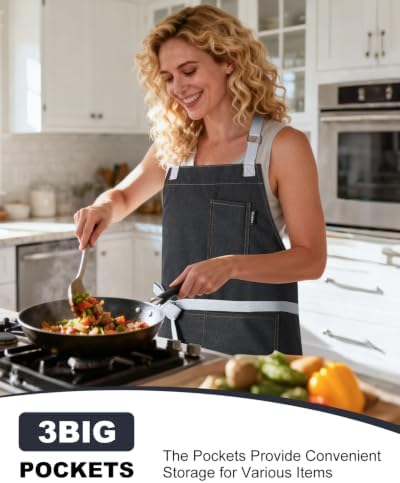Chef Apron w/Pockets, Adjustable Strap - Image 5