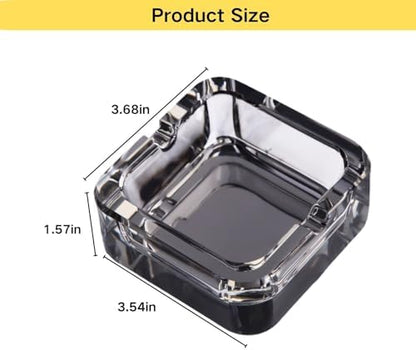 Ashtray for Cigarettes, Square Crystal Glass Ashtrays, Classic Design Home - Image 2