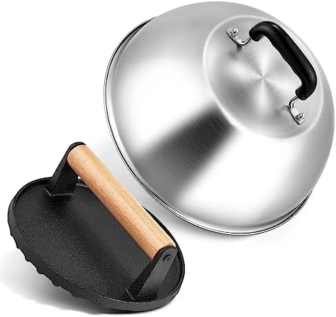 Joyfair 12” Griddle Basting Cover & Smash Burger Press by Joyfair