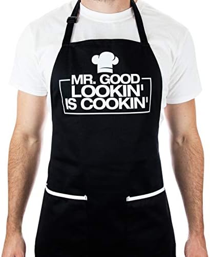 ALLER HOME&KITCHEN Funny Apron for Men, 2 Large Pockets One Size Fits All Chef by ALLERHOMEKITCHEN