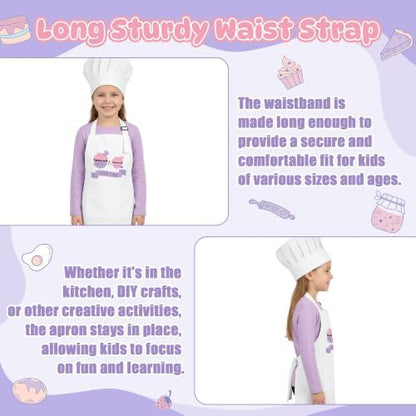 Kids Apron and Chef Hat Set, Funny Adjustable Kitchen Apron - Image 5