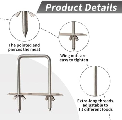 Rotisserie Fork Rectangular U-Bolt 304 Stainless Steel 2pcs - Image 5