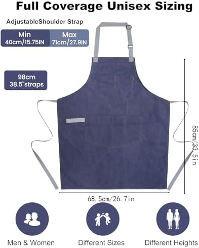 Chef Apron w/Pockets, Adjustable Strap - Image 4