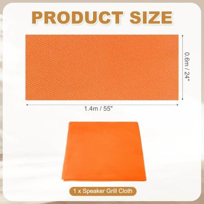 MECCANIXITY 55"x24" Speaker Grill Cloth Stereo Mesh Fabric Orange Red - Image 2