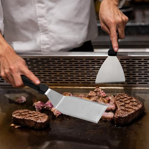 Metal Spatula Set for 5-Griddle Spatula-Griddle Scraper-Burger Press-Stainless - Image 5