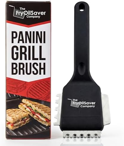 Panini Grill Brush Cleaner, Heavy Duty 3-in-1 Stainless Steel Scraper Tool by THEFRYOILSAVERCOMPANY