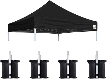 Eurmax USA Pop Up Canopy Replacement Canopy Tent Top Cover, Instant Canopy Top Cover ONLY,Bonus 4PC Pack Weight Bag (8x8, Black)