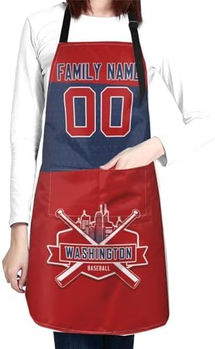 City Custom Name And Number Aprons, Kitchen Aprons, Work Utility Aprons - Image 3