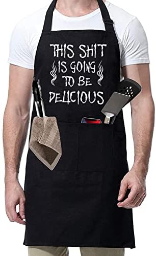 Rosoz Funny BBQ Black Chef Aprons by Rosoz