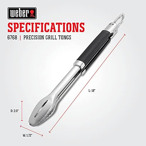 Weber Precision Grill Tongs, 18-Inch Stainless Steel – Non‑Slip Handle - Image 4