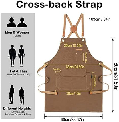 Genixart Chef Apron Men Women, Kitchen Aprons Cooking, BBQ - Image 4
