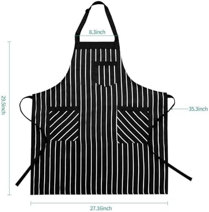 NLUS 2 Pack Kitchen Cooking Aprons, Adjustable Bib Soft Chef Apron - Image 5