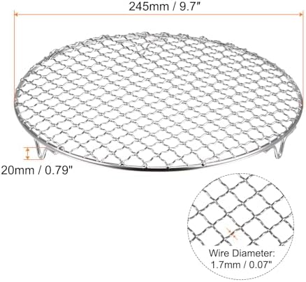 HARFINGTON Round Cooking Rack 9.7-inch 201 Stainless Steel Cross Wire Barbecue - Image 2