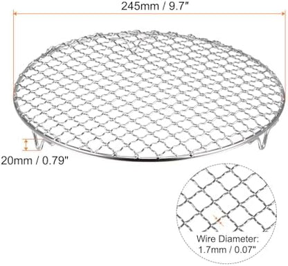HARFINGTON Round Cooking Rack 9.7-inch 201 Stainless Steel Cross Wire Barbecue - Image 2
