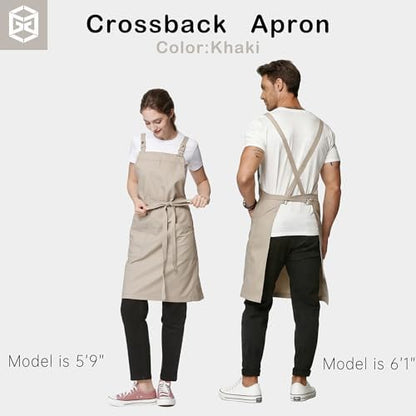 Cross Back Apron for Men Chef Pockets 4251JX - Image 4