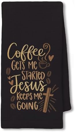 Christian Coffee and Jesus Kitchen Towels 16x24 Inch, Faith Based Gifts by Unknown