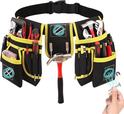 Tool Belt with 27 Pockets and 3 Magnetic Zones, Freely-Combinable Toolbelt by Oavostd