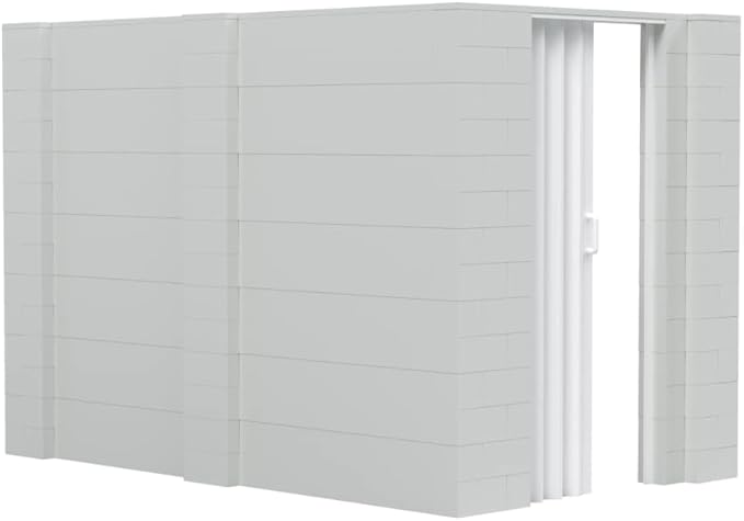 EverBlock 6’ x 10’ x 7’ L-Shaped Wall Kit with Accordion Door | 3’ x 7’ Doorway | Modular Building Blocks | Wall Display | Room Divider & Partition | Reusable | Indoor & Outdoor Use | Green