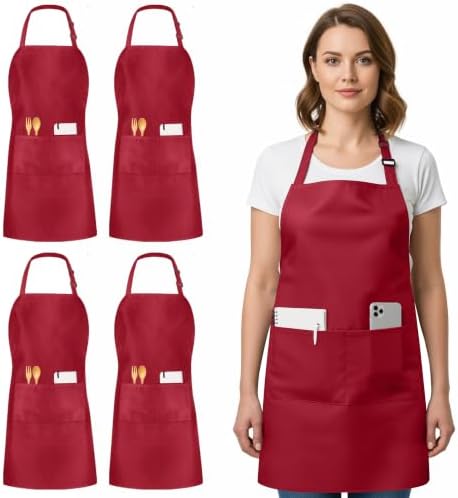 Utopia Kitchen Bib Aprons 4 Pack Adjustable by UTOPIAKITCHEN