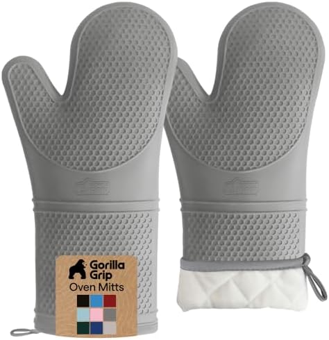 GORILLA GRIP Silicone Oven Mitts, 550F Heat Resistant by GorillaGrip