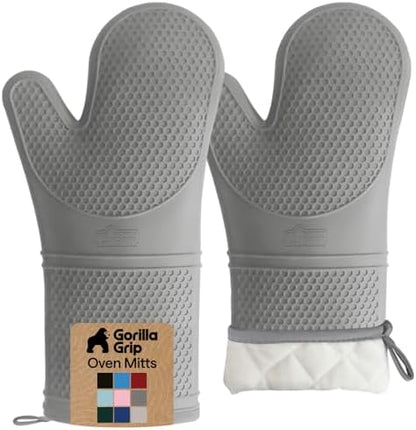 GORILLA GRIP Silicone Oven Mitts, 550F Heat Resistant by GorillaGrip