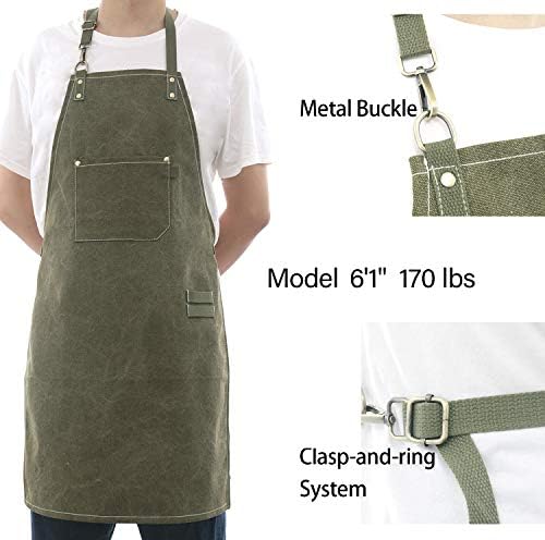 No-Tie Canvas Apron Heavy-Duty 16OZ Work Apron - Image 3