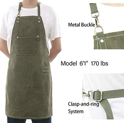 No-Tie Canvas Apron Heavy-Duty 16OZ Work Apron - Image 3