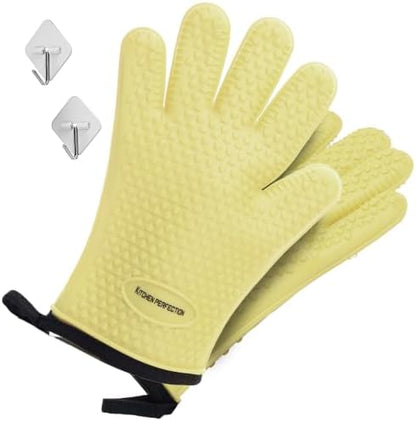 KITCHEN PERFECTION XL Silicone Smoker BBQ Gloves Heat Resistant Oven Mitts by Kitchenperfection