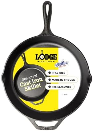 Lodge Pre-Seasoned Cast Iron Skillet, 12 Inches by Lodge