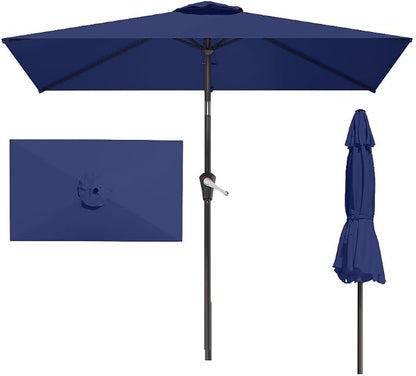 6.5' x 10' Rectangular Patio Umbrella Large Outdoor Market Umbrella w/UV by PatioKingdom