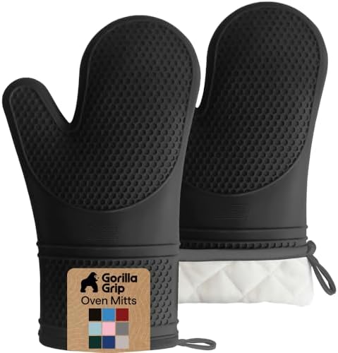 GORILLA GRIP Silicone Oven Mitts, 550F Heat Resistant by GorillaGrip