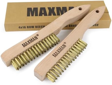 MAXMAN Brass Brush 2Pcs, Rust/Weld Remover by MAXMAN
