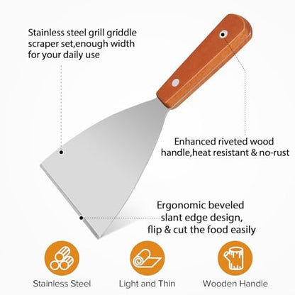 Small Metal Dough Grill Griddle Scraper Spatula - Image 4