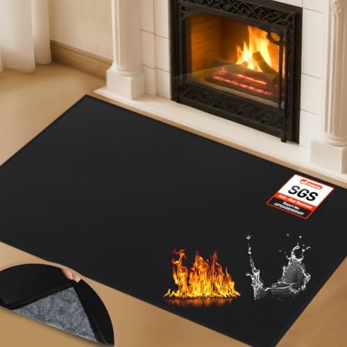 3.5 MM Fireproof Fireplace Mat for Indoor Protection by TOHONFOO