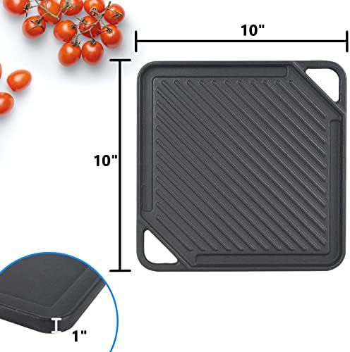 GasSaf Cast Iron Reversible Griddle, Double Sided Grill Pan Perfect - Image 4