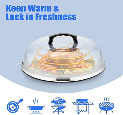 Cheese Melting Dome Set of 3, Leonyo 12"-9"-6.5" Metal Steam Basting Cover - Image 5